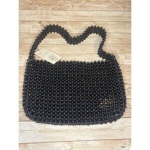 Ethically Friendly A New Day Black Beaded Purse Shoulder Bag Hand Made